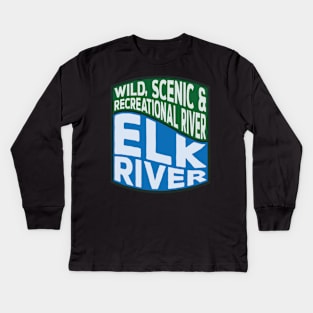 Elk River Wild, Scenic and Recreational River Wave Kids Long Sleeve T-Shirt